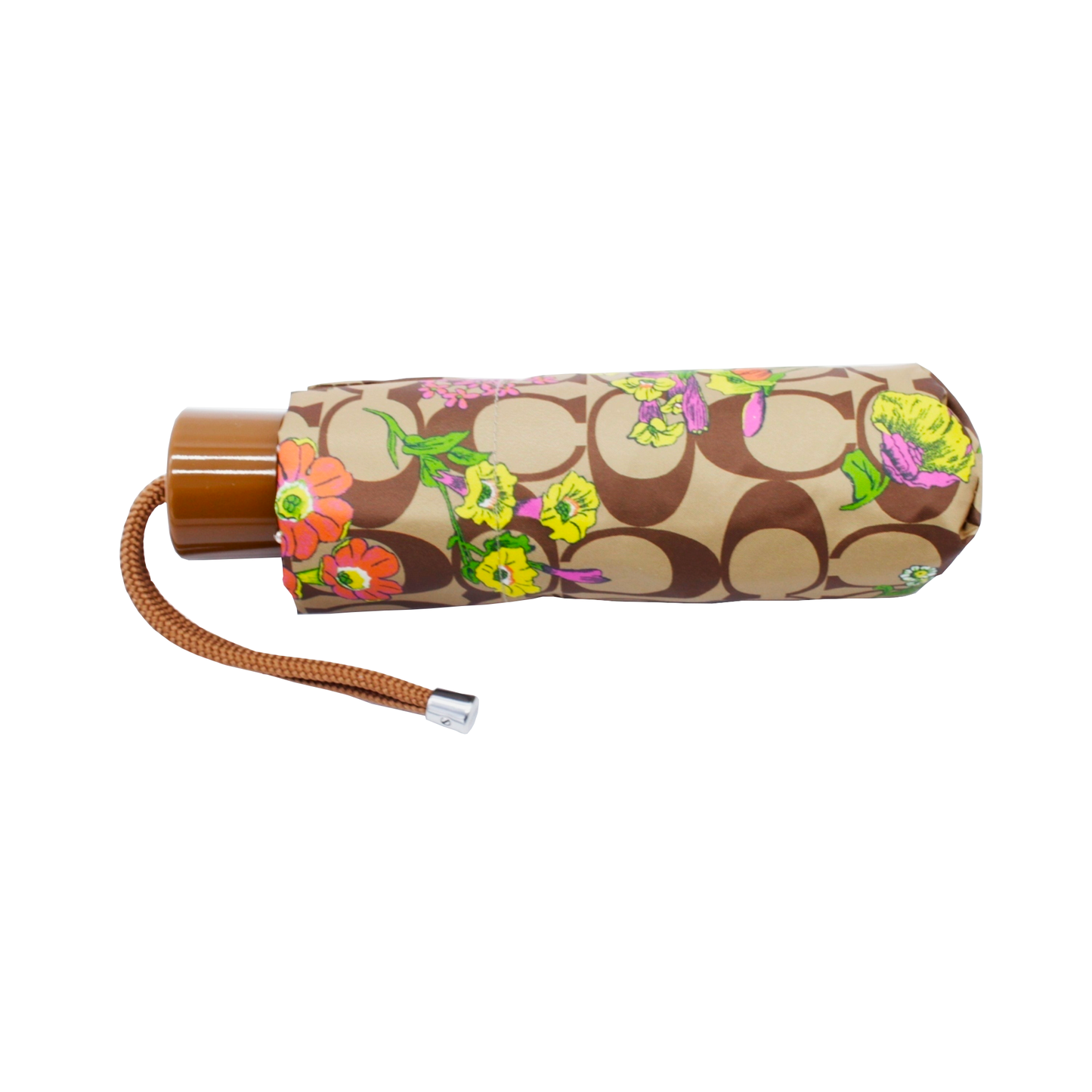 Paraguas Coach Mini Umbrella In Signature Floral Print Khaki Multi