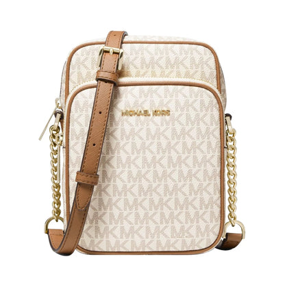 Bolsa Michael Kors Jet Set Travel Medium Logo Crossbody Bag Vanilla