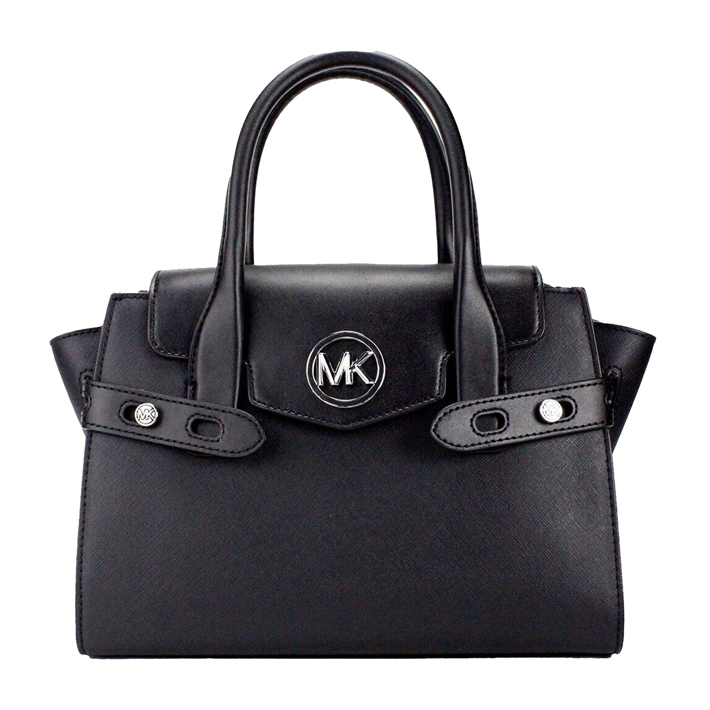 Bolsa Michael Kors Carmen Medium Belted Satchel Black