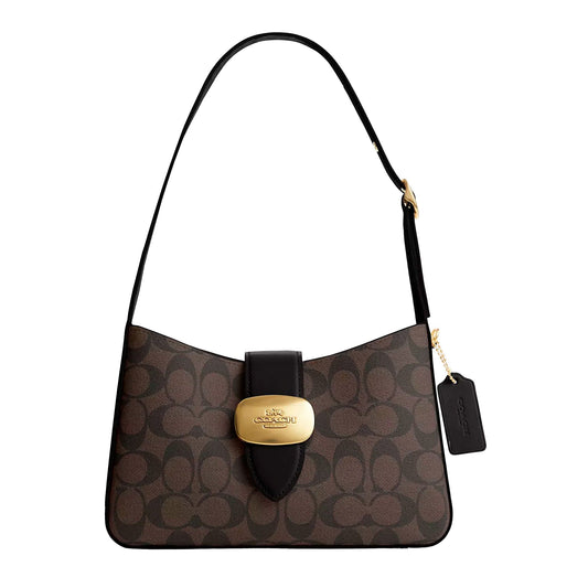 Bolsa Coach Eliza Shoulder Bag In Signature Canvas Brown