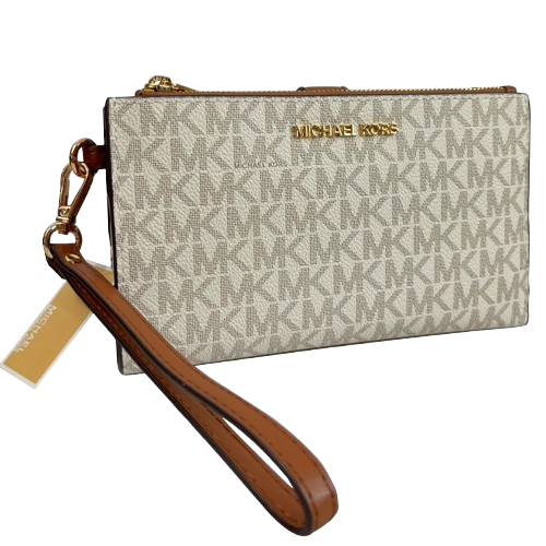 Cartera Michael Kors Jet Set Travel Logo Smartphone Double Zip Wristlet