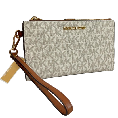 Cartera Michael Kors Jet Set Travel Logo Smartphone Double Zip Wristlet