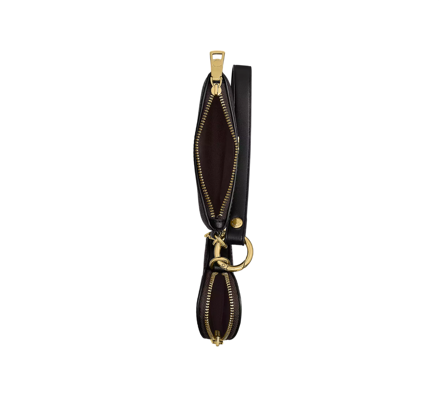Monedero Coach Wristlet And Heart Pouch In Signature Canvas With Charm Walnut Black