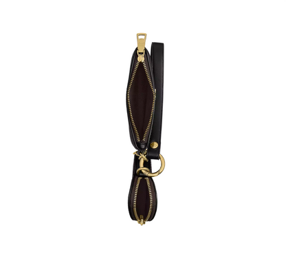 Monedero Coach Wristlet And Heart Pouch In Signature Canvas With Charm Walnut Black