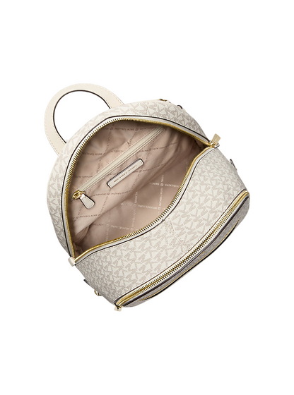 Mochila Michael Kors Rhea Medium Signature Logo Backpack Light Cream Multi