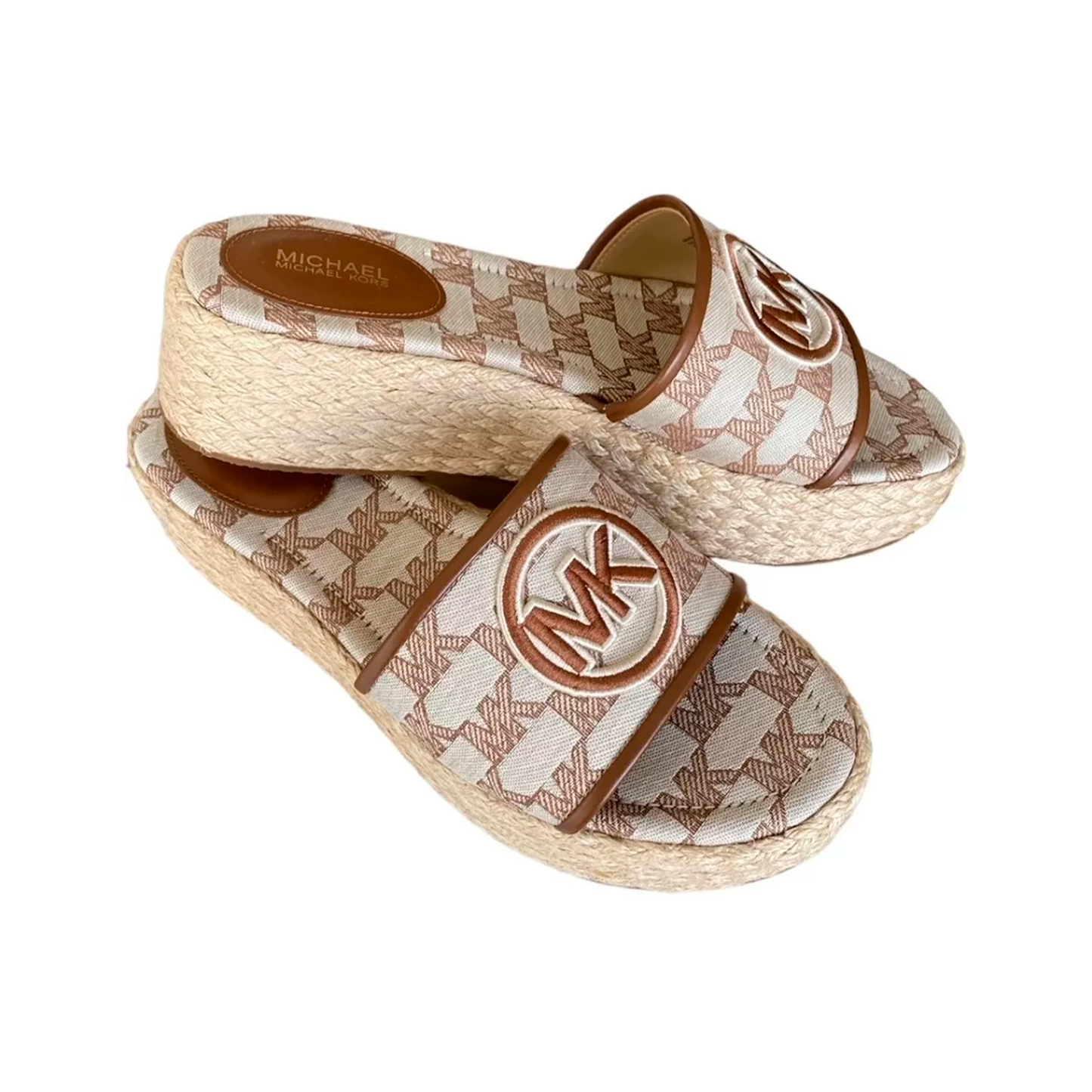 Sandalias Michael Kors Sadler Logo Jacquard and Jute Wedge Sandal