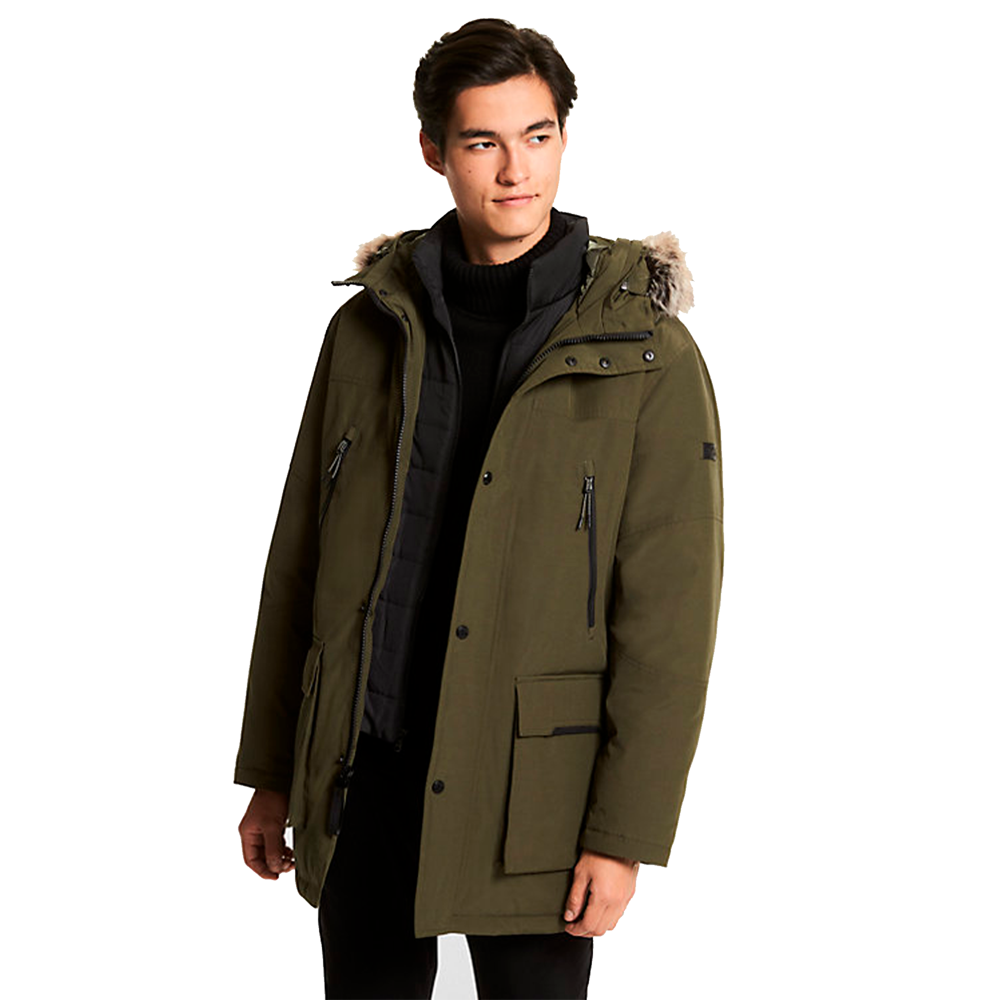 Chaqueta Michael Kors Benson Faux Fur Trim Woven Parka Furore