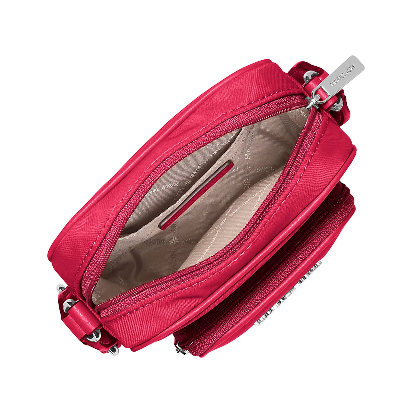 Bolsa Michael Kors Khai Nylon Crossbody Bag DK Raspberry
