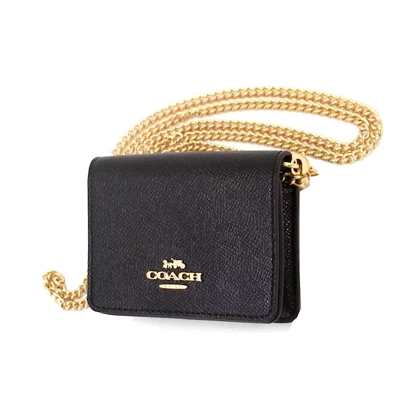 Bolsa Cartera Coach Mini Wallet On A Chain Black