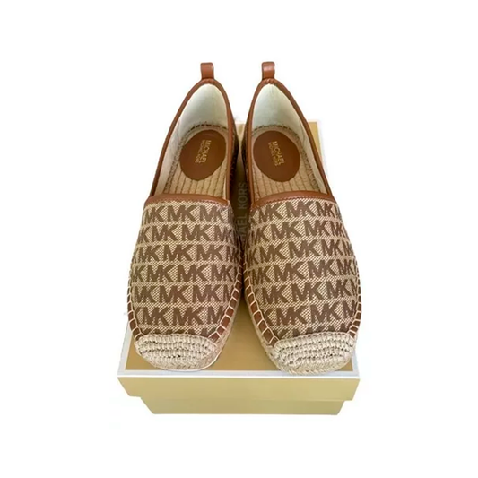 Alpargatas Michael Kors Lenny Logo Jacquard Slip-On Espadrille Brown