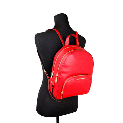 Mochila Michael Kors Jaycee Medium Pebbled Leather Backpack Bright Red