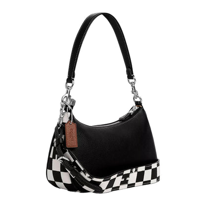 Bolsa Coach Teri Shoulder With Checkerboard Print Black Chalk