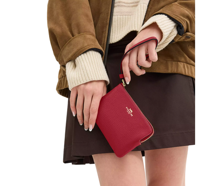 Monedero Coach Corner Zip Wristlet True Red