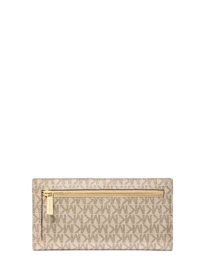 Cartera Michael Kors Carson Large Signature Logo Wallet Pale Gold