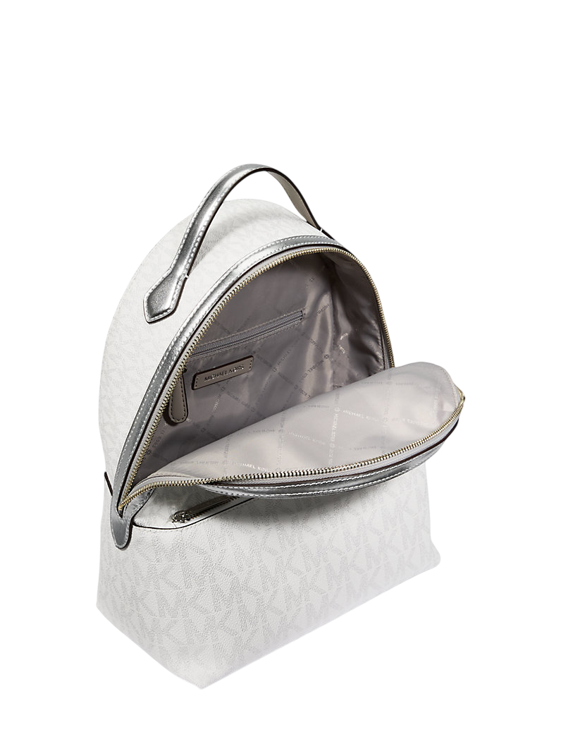 Mochila Michael Kors Sheila Medium Logo Backpack Silver