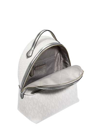Mochila Michael Kors Sheila Medium Logo Backpack Silver