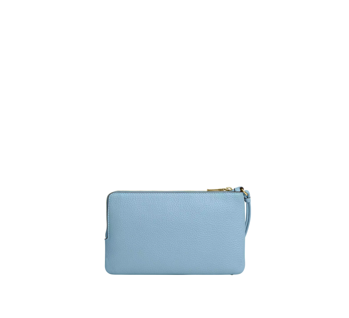 Cartera Coach Double Zip Wristlet With Gingham Print Blue Multi