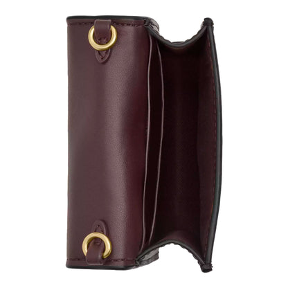 Bolsa Coach Mini Wallet On A Chain In Signature Canvas Walnut Black
