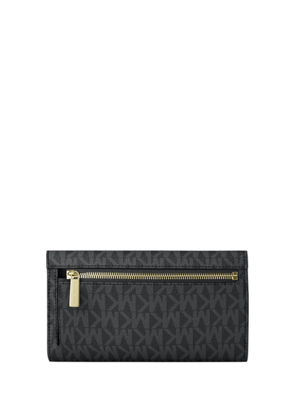 Cartera Michael Kors Jet Set Large Logo Tri-Fold Wallet Black