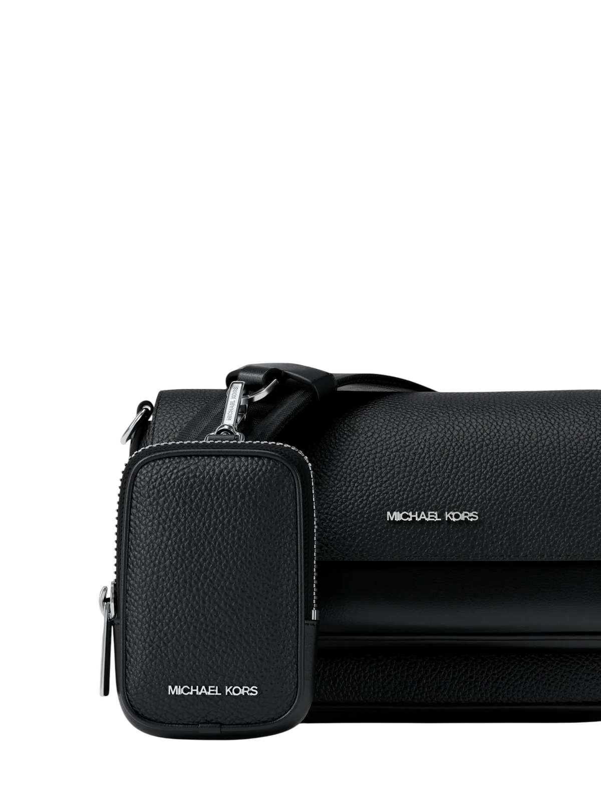 Bolsa Michael Kors Jet Set Travel Small Pebbled Leather Crossbody Bag With Pouch Black