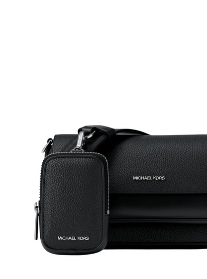 Bolsa Michael Kors Jet Set Travel Small Pebbled Leather Crossbody Bag With Pouch Black