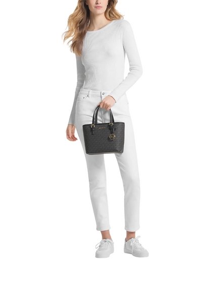 Bolsa Micheal Kors Jet Set Travel Extra-Small Logo Top-Zip Black