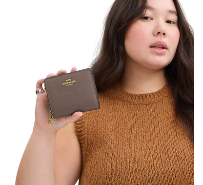 Cartera Coach Snap Wallet Dark Stone