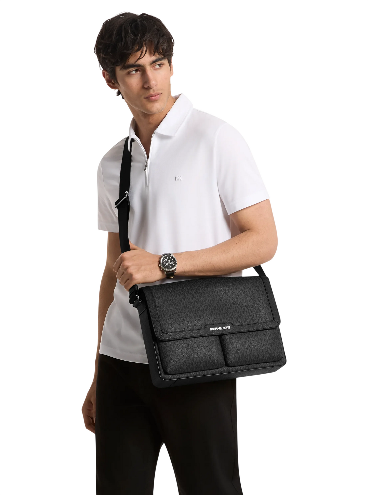 Maletín Michael Kors Pacey Medium Signature Logo Messenger Bag Black