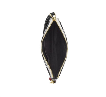 Monedero Coach Corner Zip Wristlet With Gingham Print And Charm Black Multi
