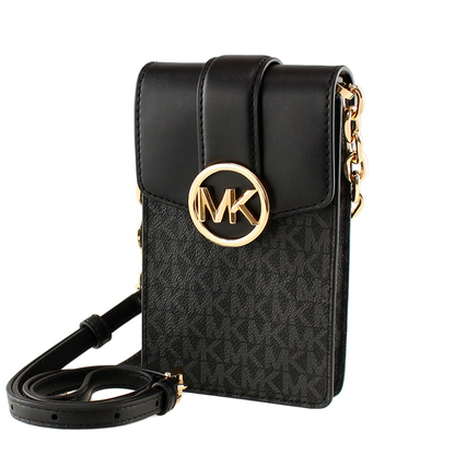 Bolsa Michael Kors Carmen Small Logo Smartphone Crossbody Bag Black