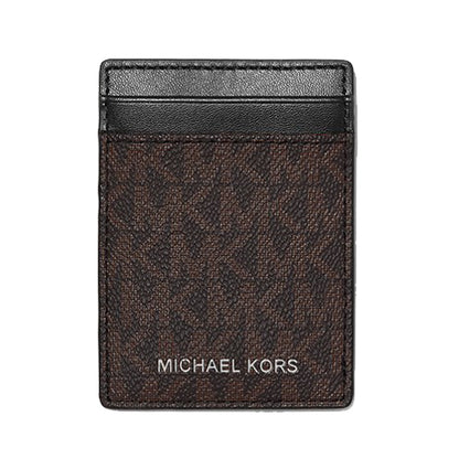 Tarjetero Michael Kors Logo Card Case with Bill Clip Brown