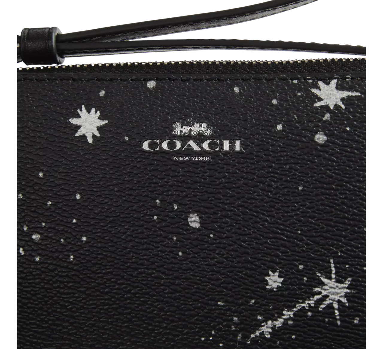 Monedero Coach Corner Zip Wristlet With Star Print Black Multi
