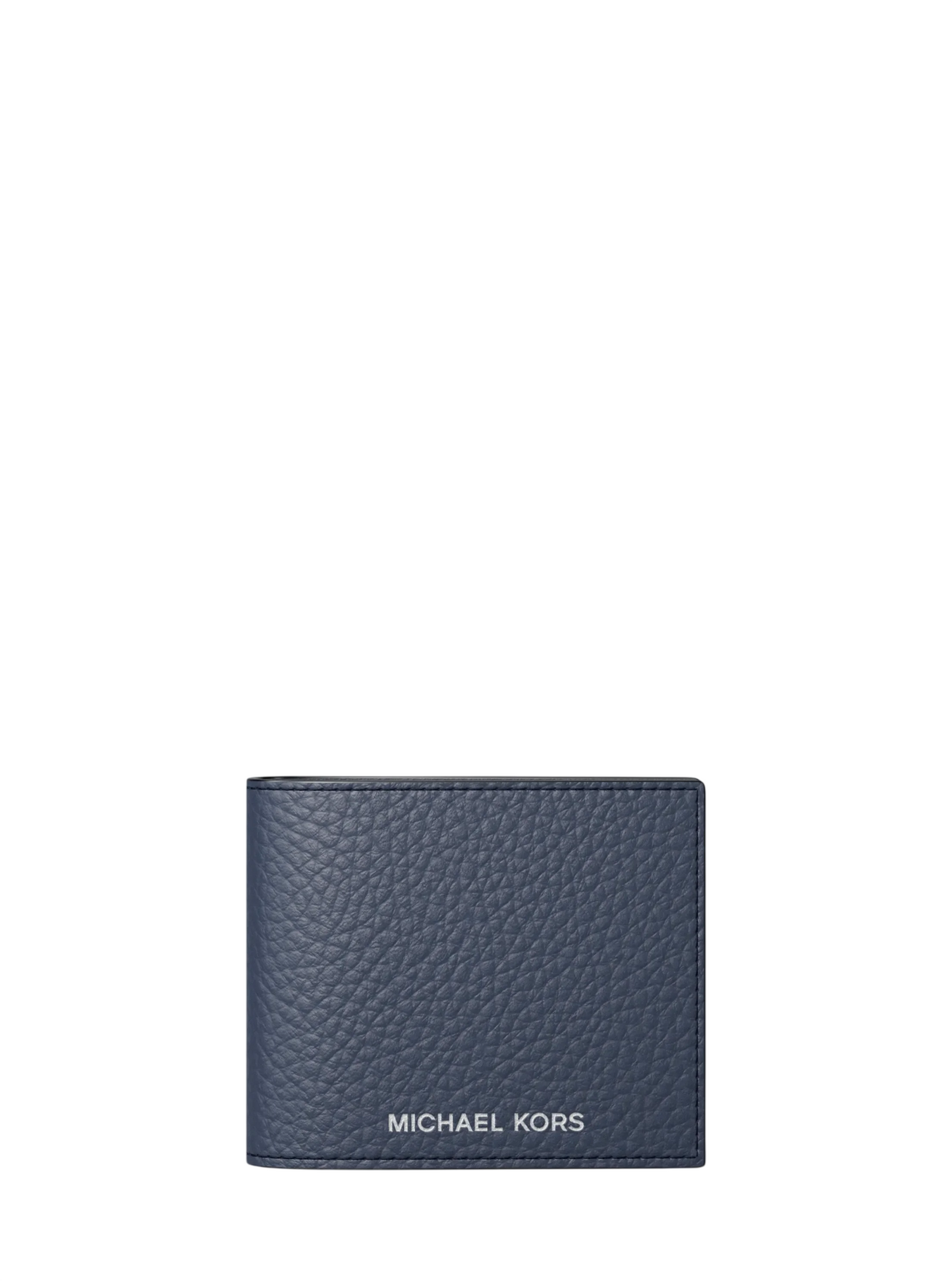 Cartera Pebbled Leather Billfold Wallet and Signature Logo Card Case Gift Set Navy
