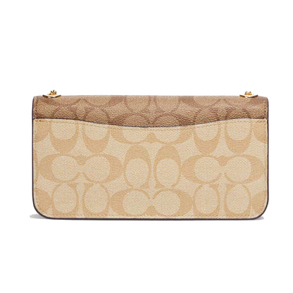 Bolsa Coach Morgan Crossbody In Blocked Signature Canvas Light Khaki