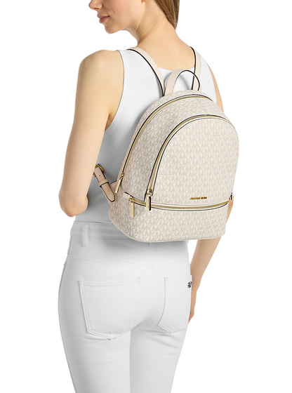 Mochila Michael Kors Rhea Medium Signature Logo Backpack Light Cream Multi