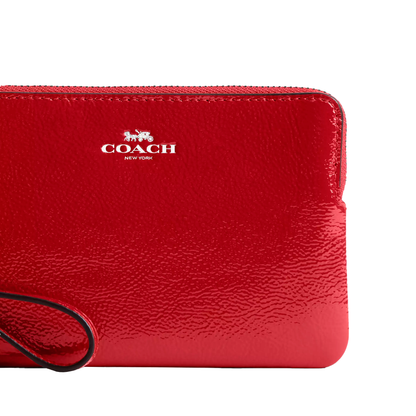 Monedero Coach Corner Zip Wristlet Red