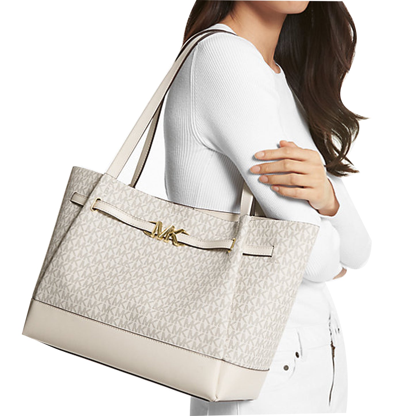 Bolsa Michael Kors Reed Logo Tote Cream