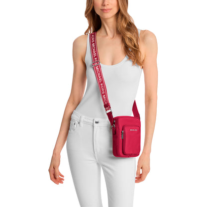 Bolsa Michael Kors Khai Nylon Crossbody Bag DK Raspberry