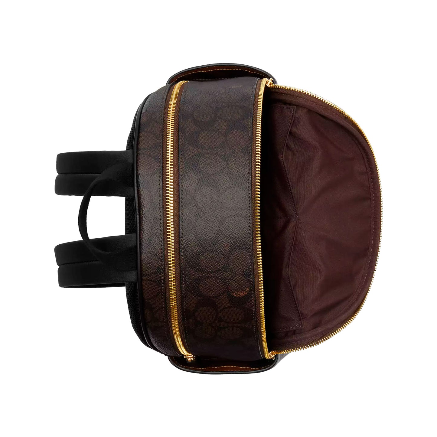 Mochila Coach Court Backpack In Signature Canvas Walnut Black