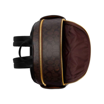 Mochila Coach Court Backpack In Signature Canvas Walnut Black