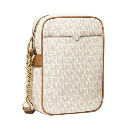 Bolsa Michael Kors Jet Set Travel Medium Logo Crossbody Bag Vanilla