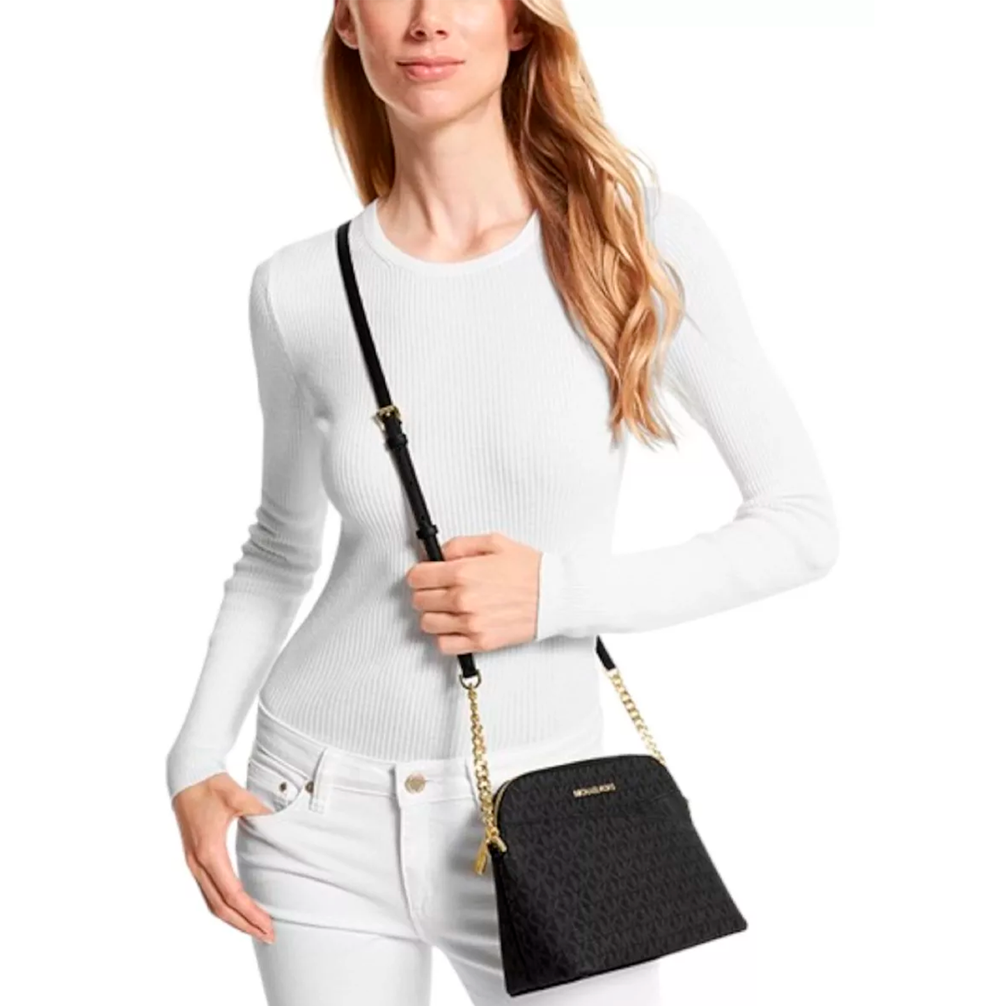 Michael kors leather dome crossbody discount