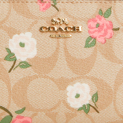 Cartera Coach Snap Wallet In Signature Canvas With Floral Print