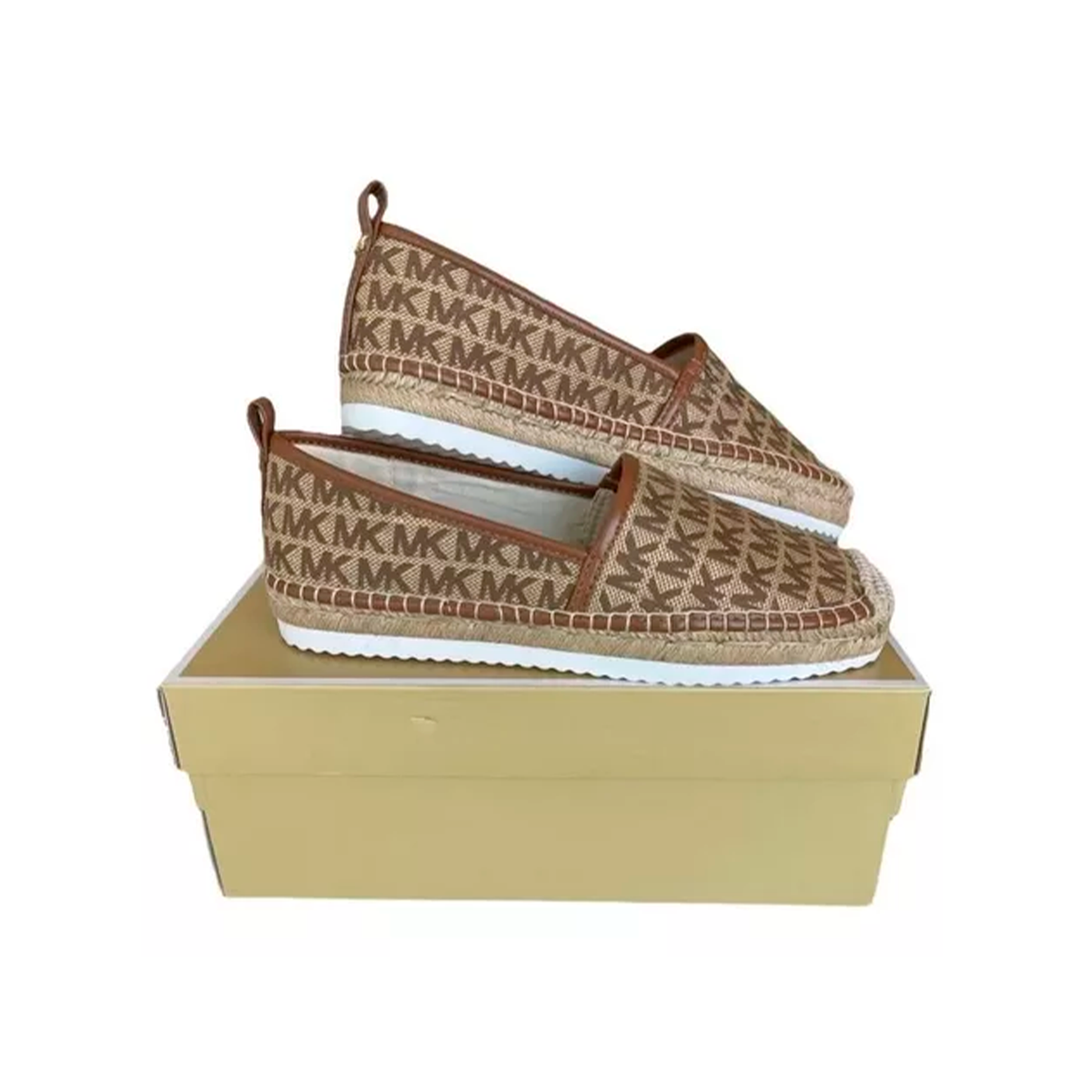 Alpargatas Michael Kors Lenny Logo Jacquard Slip-On Espadrille Brown