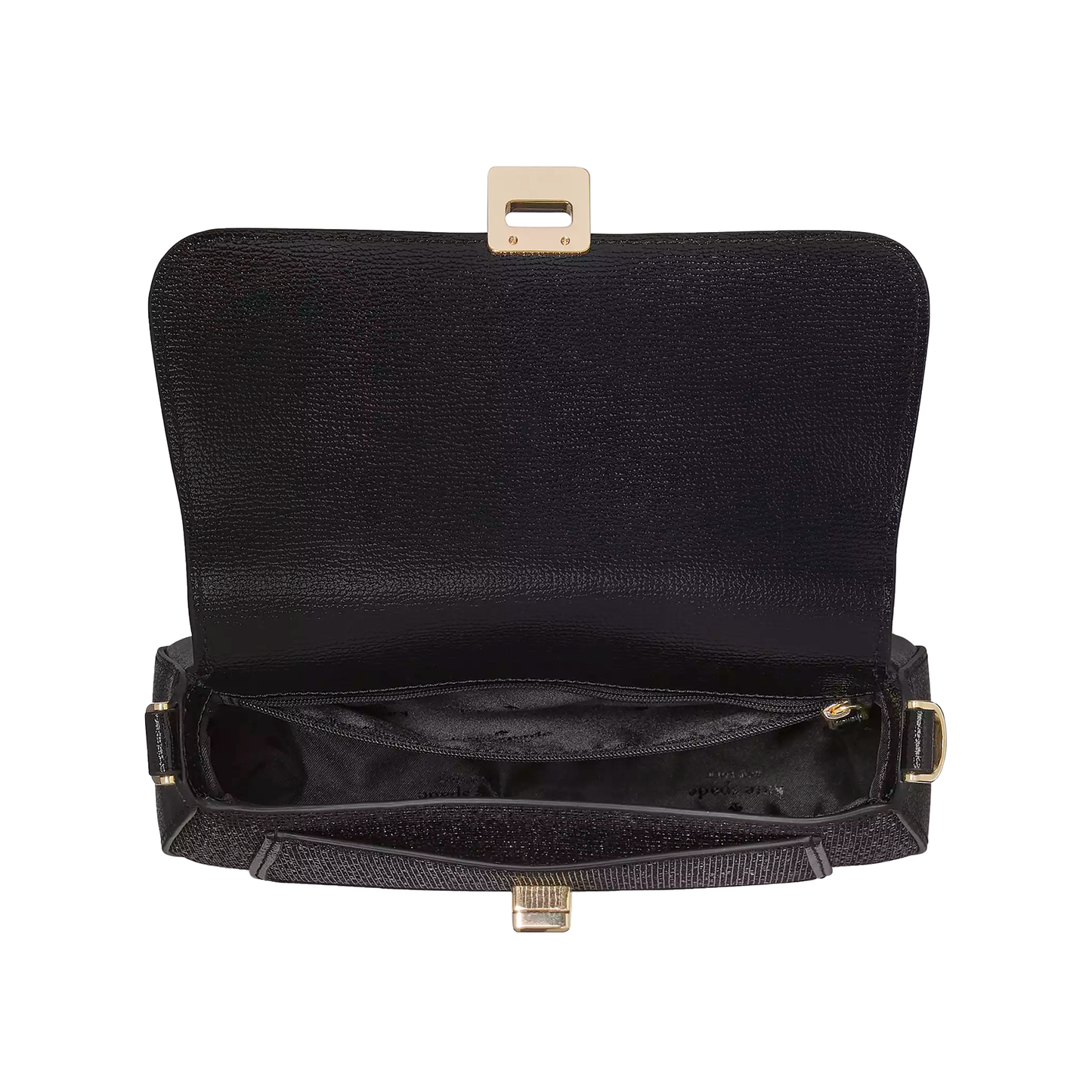 Bolsa Kate Spade Phoebe Glitter Small Flap Crossbody Black