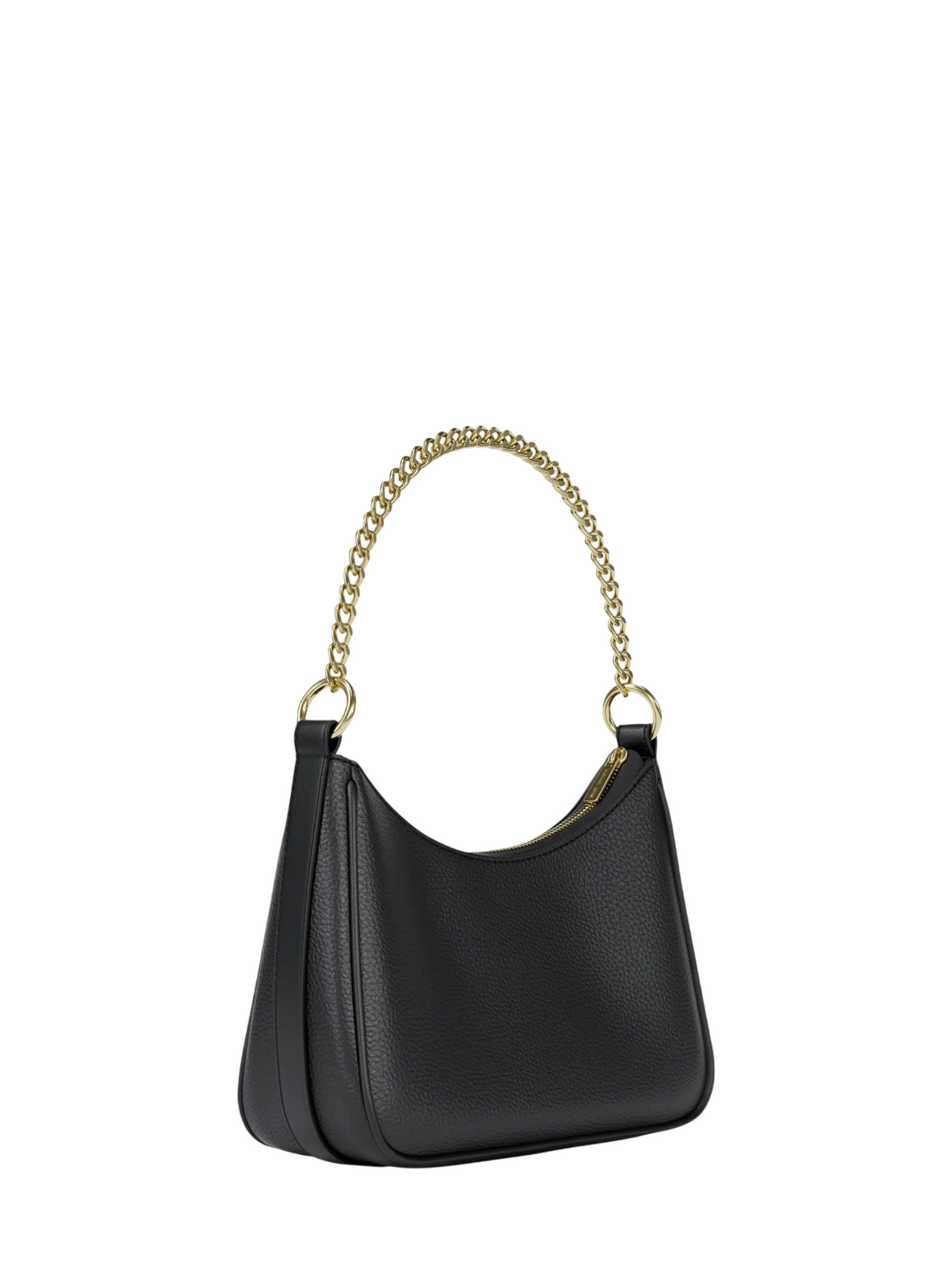 Bolsa Michael Kors Jet Set Large Peebled Leather Convertible Crossbody Bag Black