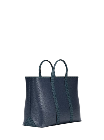 Maleta Michael Kors Cooper Medium Pebbled Leather and Signature Logo Tote Bag Navy