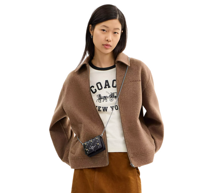 Bolsa Coach Mini Wallet On A Chain With Rivets