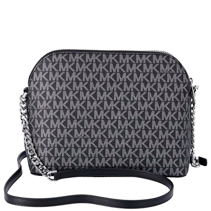 Bolsa Michael Kors Jet Set Travel Medium Logo Dome Crossbody Black