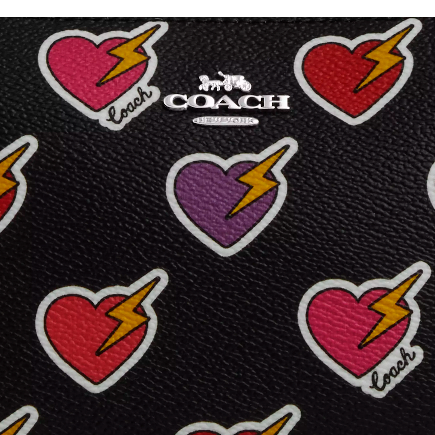 Bolsa Coach Nolita 19 With Heart Bolt Print Black Multi